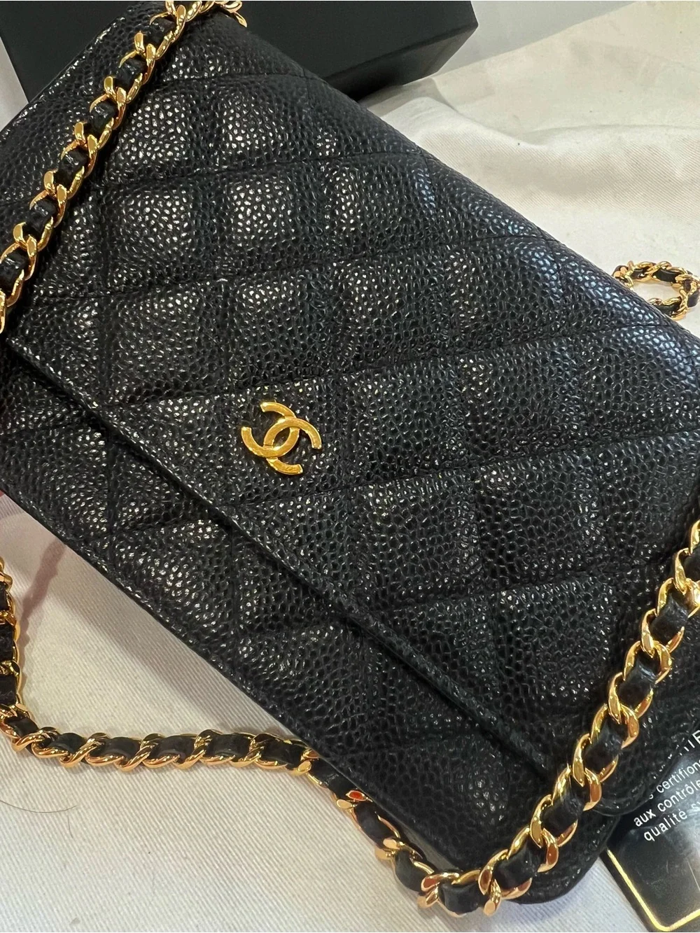 Chanel Classic Black Caviar WOC GHW